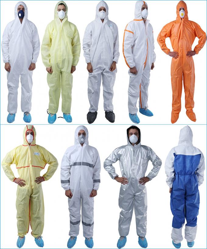 Quần áo chống nước hóa chất chống nước an toàn Quần áo bảo vệ Micropious Loại 5 & 6 Coverall dùng một lần