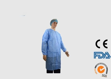 35G SMS Phòng thí nghiệm nha khoa dùng một lần Áo khoác bằng chứng lỏng với còng dệt kim